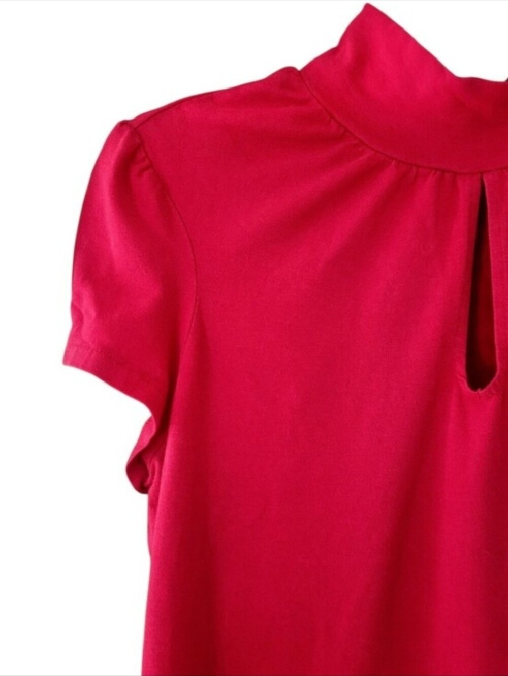 Vintage EXPRESS Red Mock Neck Short Sleeve Keyhole Top. Sz. LDress up, Dress do